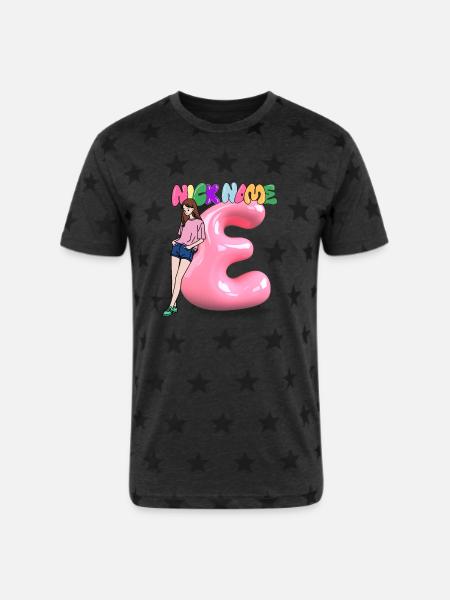 Nick Name E - Unisex Adult Star Printed T-Shirt - 
