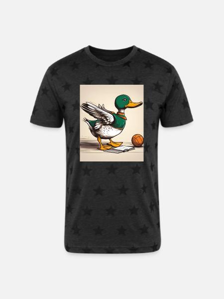 duck - Unisex Adult Star Printed T-Shirt -