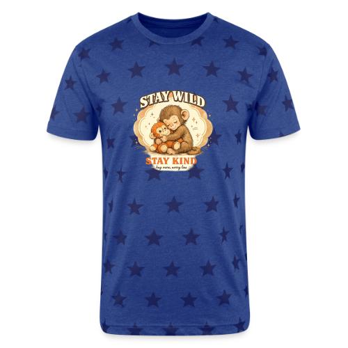 Stay Wild Stay Kind Punch Monkey Hug - Unisex Adult Star Printed T-Shirt