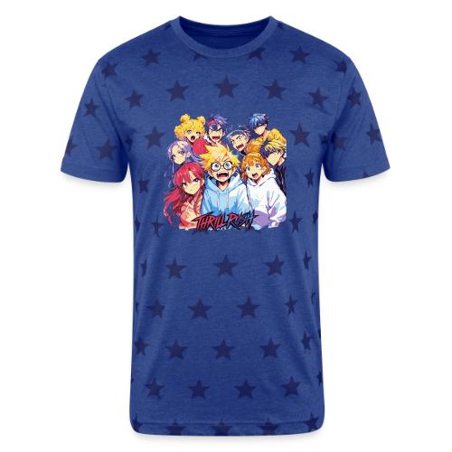 Thrill Rush Anime Squad Streetwear - Unisex Adult Star Printed T-Shirt