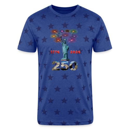 1776 - 2026 | 250 Years USA | Fireworks - Unisex Adult Star Printed T-Shirt