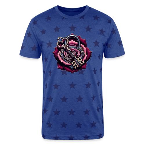 You Hold the Key to My Heart Rose Lock T-Shirt - Unisex Adult Star Printed T-Shirt
