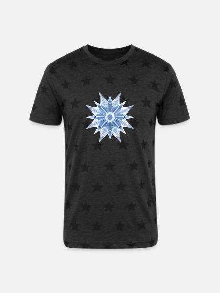 Ice Crystal - Unisex Adult Star Printed T-Shirt - 