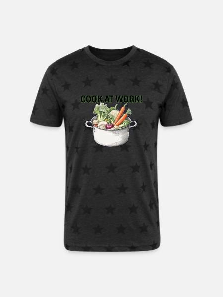 COOK AT WORK - Unisex Adult Star Printed T-Shirt -