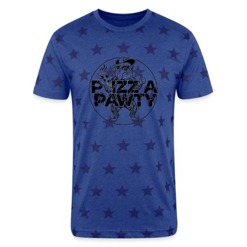 Pizza Pawty Bulldog T-Shirt | Funny Dog Pizza Tee - Unisex Adult Star Printed T-Shirt