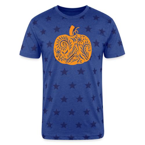 Pasliy Pumpkin Tee Orange - Unisex Adult Star Printed T-Shirt