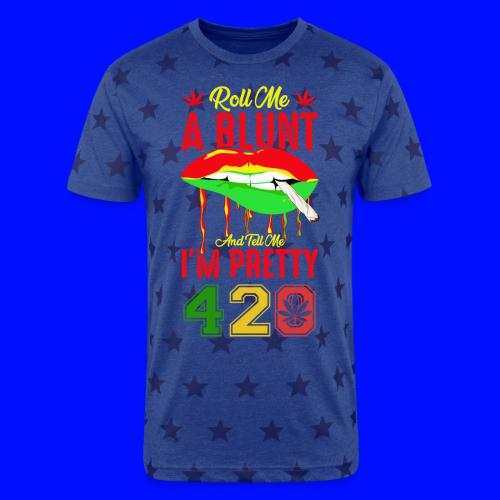 Pleasant 420 Smoke a Blunt Weed Marijuana Design - Unisex Adult Star Printed T-Shirt
