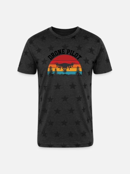 Drone Pilot - Unisex Adult Star Printed T-Shirt -
