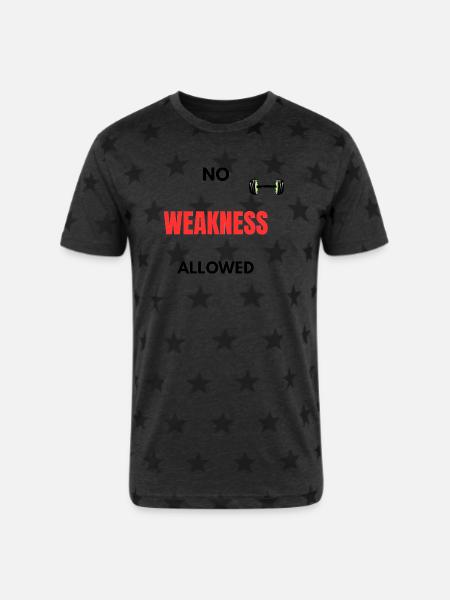 No Weakness Allowed - Unisex Adult Star Printed T-Shirt -