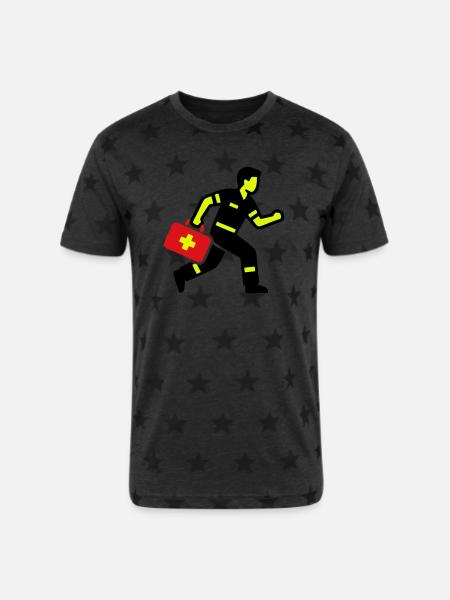 Paramedic Running First Aid Kit - Unisex Adult Star Printed T-Shirt -