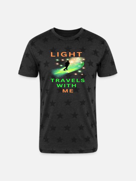 Light_travels_with_me_-sized - Unisex Adult Star Printed T-Shirt -