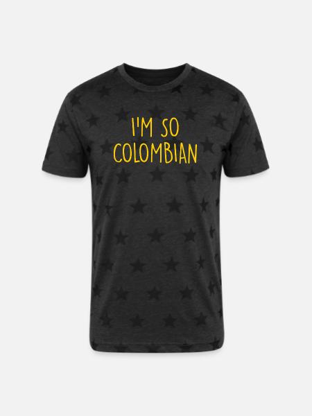 I'm so Colombian Colombia - Unisex Adult Star Printed T-Shirt -