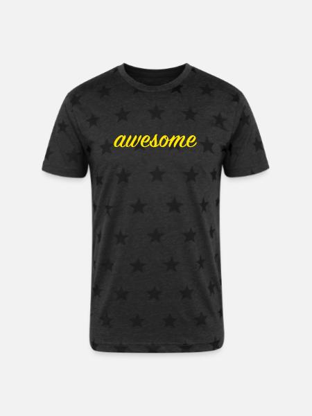 Awesome - Unisex Adult Star Printed T-Shirt -