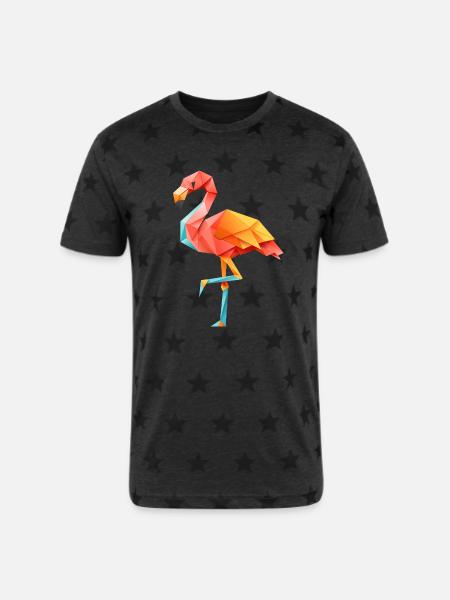 Flamingo Sunset - Unisex Adult Star Printed T-Shirt -