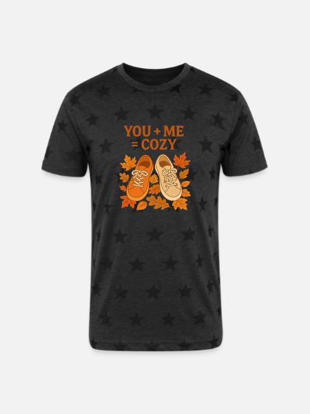 You Me Cozy Autumn Sneakers - Unisex Adult Star Printed T-Shirt -