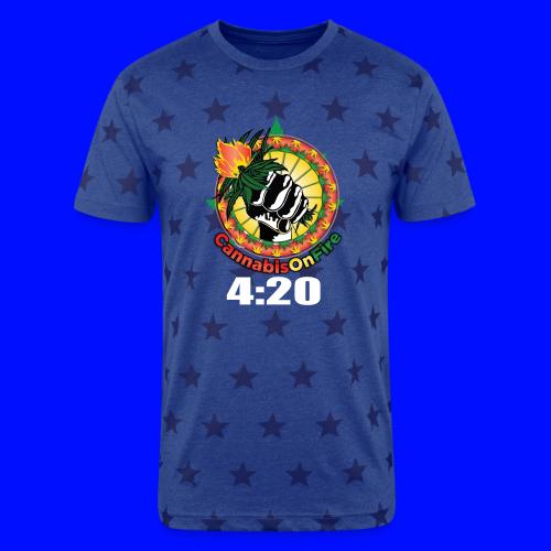 Wacky 420 Keep It Lit Time Weed Marijuana Design - Unisex Adult Star Printed T-Shirt