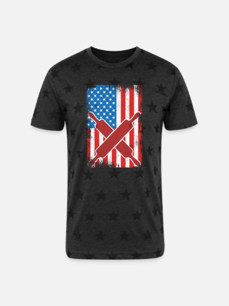 Baking USA Flag - Unisex Adult Star Printed T-Shirt -