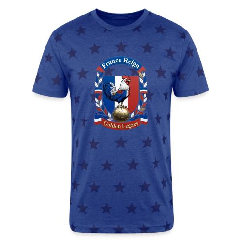 France Rooster Reign T-Shirt, Tricolore Pride Gift - Unisex Adult Star Printed T-Shirt