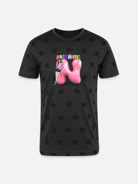 Nick Name N - Unisex Adult Star Printed T-Shirt -
