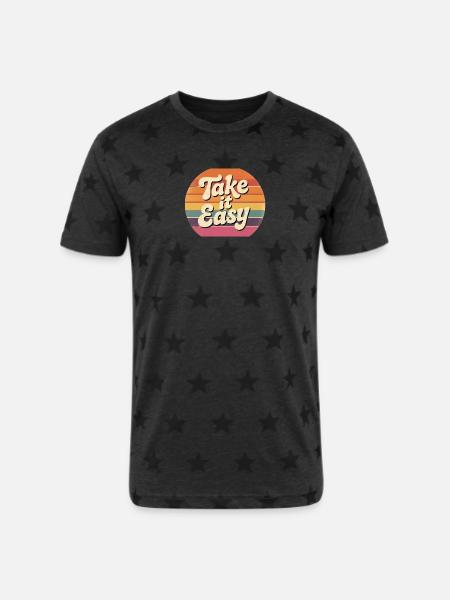 Take it easy - Unisex Adult Star Printed T-Shirt -