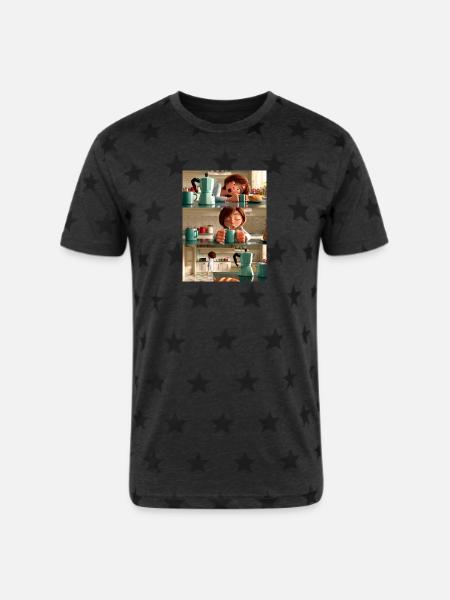 Brewed Awakening - Unisex Adult Star Printed T-Shirt -