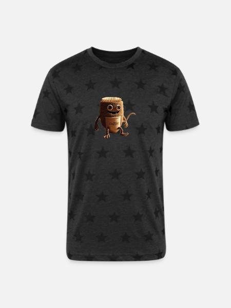 Coffee Monster - Unisex Adult Star Printed T-Shirt -