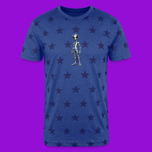 Silver Alien - Unisex Adult Star Printed T-Shirt