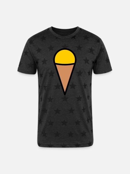 Minimal Ice Cream Cone Icon - Unisex Adult Star Printed T-Shirt -