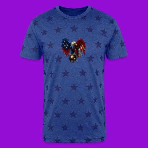 American Flag Bald Eagle - Helmet - Unisex Adult Star Printed T-Shirt