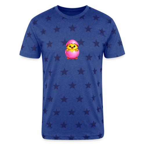 Easter Chick Pink - Unisex Adult Star Printed T-Shirt