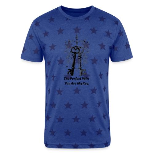 Valentine love keys - Unisex Adult Star Printed T-Shirt