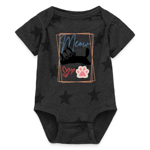 Meow Cat Paw Cute Kitty Lover Design - Baby 5 Star Print One Piece