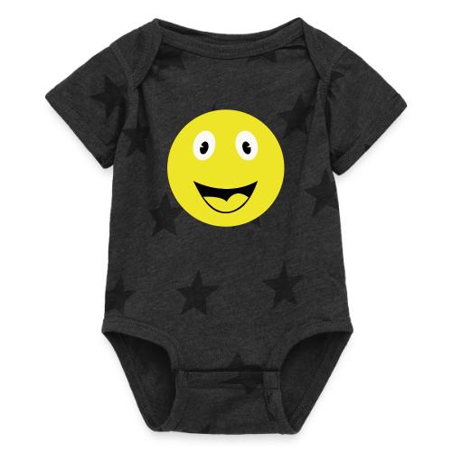 Yellow Happy Face Print - Baby 5 Star Print One Piece