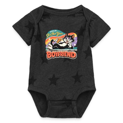 Sassy Cat Pride Pizza Retro Comic - Baby 5 Star Print One Piece