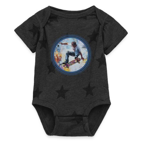 Skateboarding Universe - Baby 5 Star Print One Piece