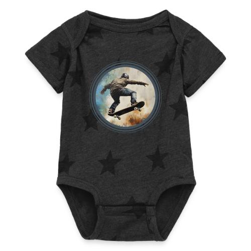 Skateboarding Energy - Baby 5 Star Print One Piece