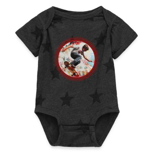 Skateboarding is Life - Baby 5 Star Print One Piece