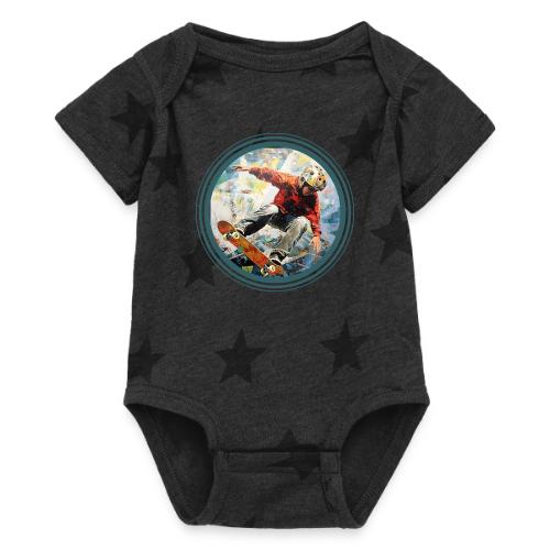 Skateboarding Fuel - Baby 5 Star Print One Piece