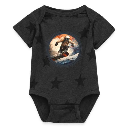 Snowboarding Elevation - Baby 5 Star Print One Piece