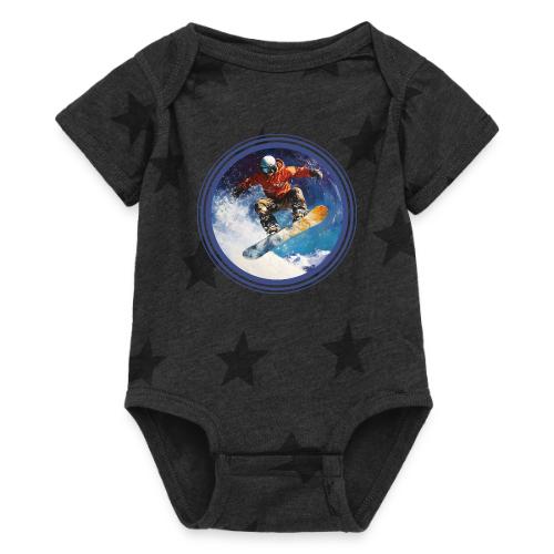 Snowboarding Rush - Baby 5 Star Print One Piece