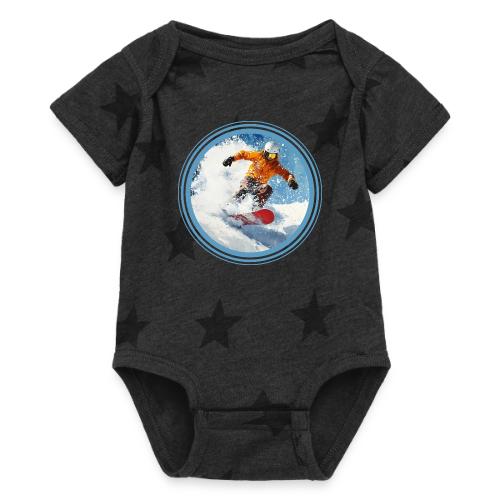 Snowboarding Edge - Baby 5 Star Print One Piece