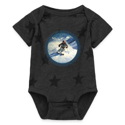 Skiing Power Moves - Baby 5 Star Print One Piece