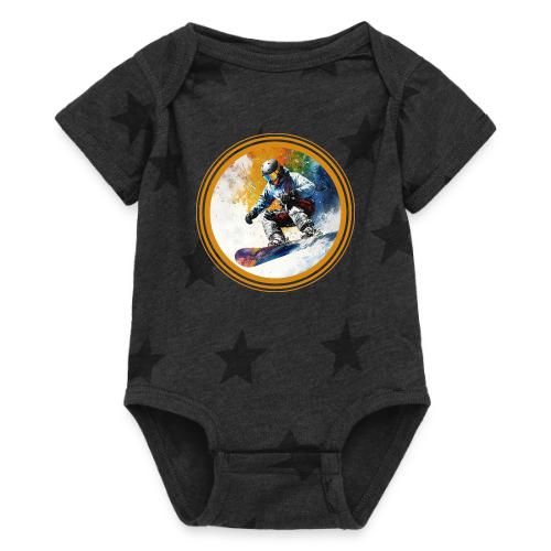 Snowboarding Dreams - Baby 5 Star Print One Piece