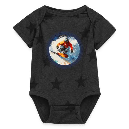Snowboarding Rebel - Baby 5 Star Print One Piece