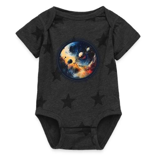 Chaotic Color Planets - Baby 5 Star Print One Piece