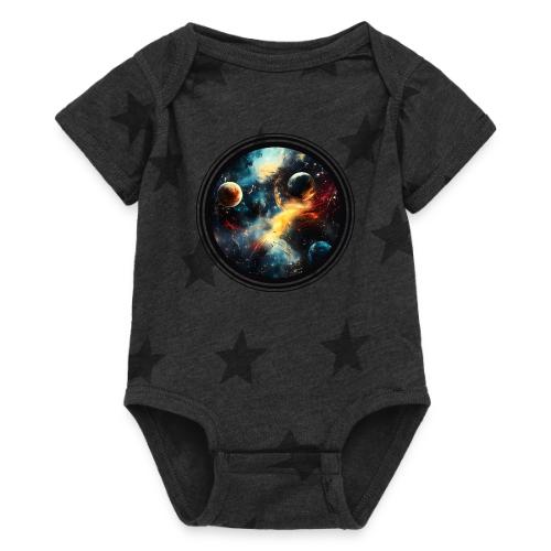 Painted Cosmos of Planets - Baby 5 Star Print One Piece