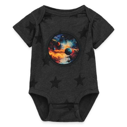 Cosmic Brush Planets - Baby 5 Star Print One Piece