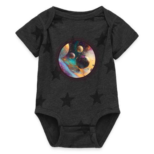 Planets in the Abstract - Baby 5 Star Print One Piece