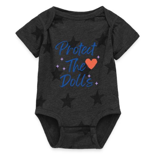 Protect The Dolls | Heart & Stars Typography - Baby 5 Star Print One Piece