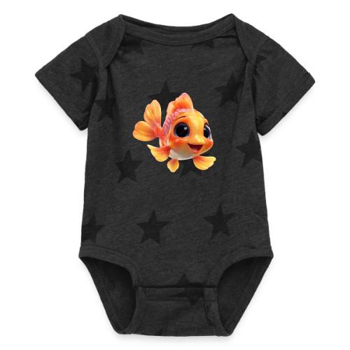 Cheerful 3D Orange Baby Fish - Baby 5 Star Print One Piece